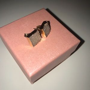 Raw stone stud earrings